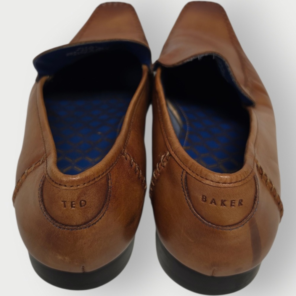 Ted‎ Baker London Mens Brown Leather Loafers Slip On Moc Toe Dress Shoes Sz 10 - Picture 4 of 6